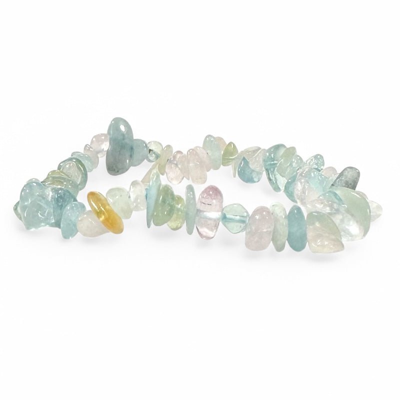 Bracelet béryls multicolores Brésil AA+ (perles baroques) - La Boite à Cailloux