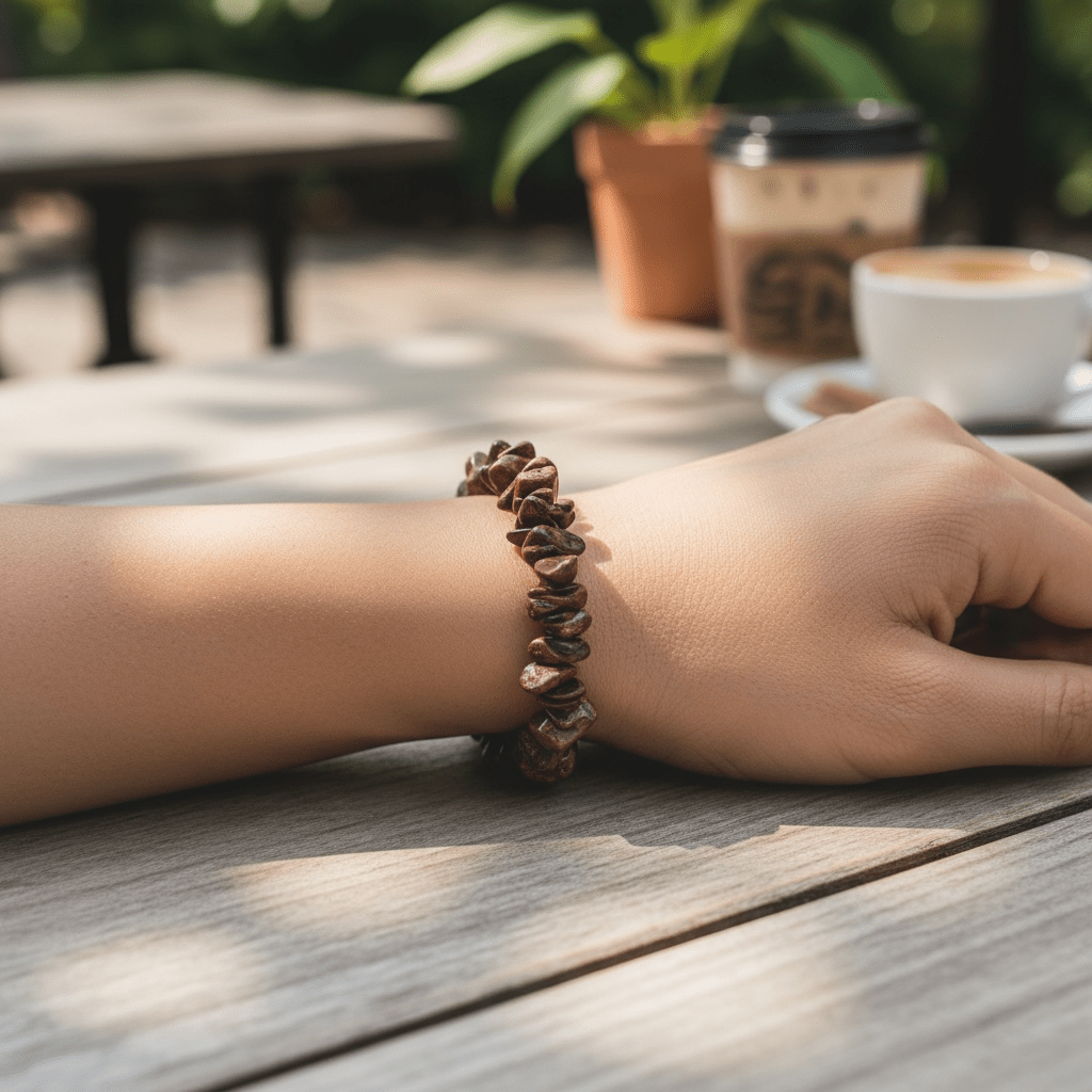 Bracelet bronzite Brésil A (perles baroques) - La Boite à Cailloux