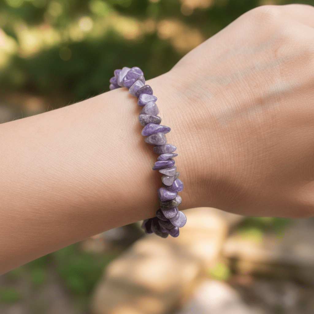 Bracelet charoite Russie AA (perles baroques) - La Boite à Cailloux
