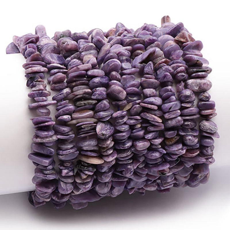 Bracelet charoite Russie AA (perles baroques) - La Boite à Cailloux