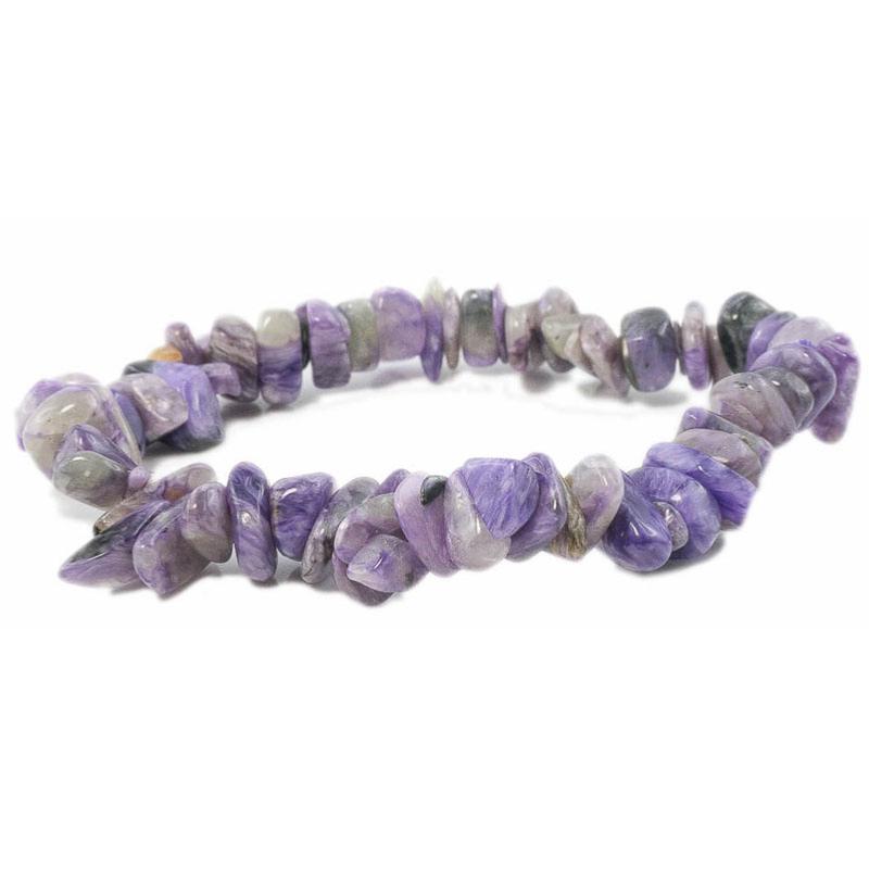 Bracelet charoite Russie AA (perles baroques) - La Boite à Cailloux