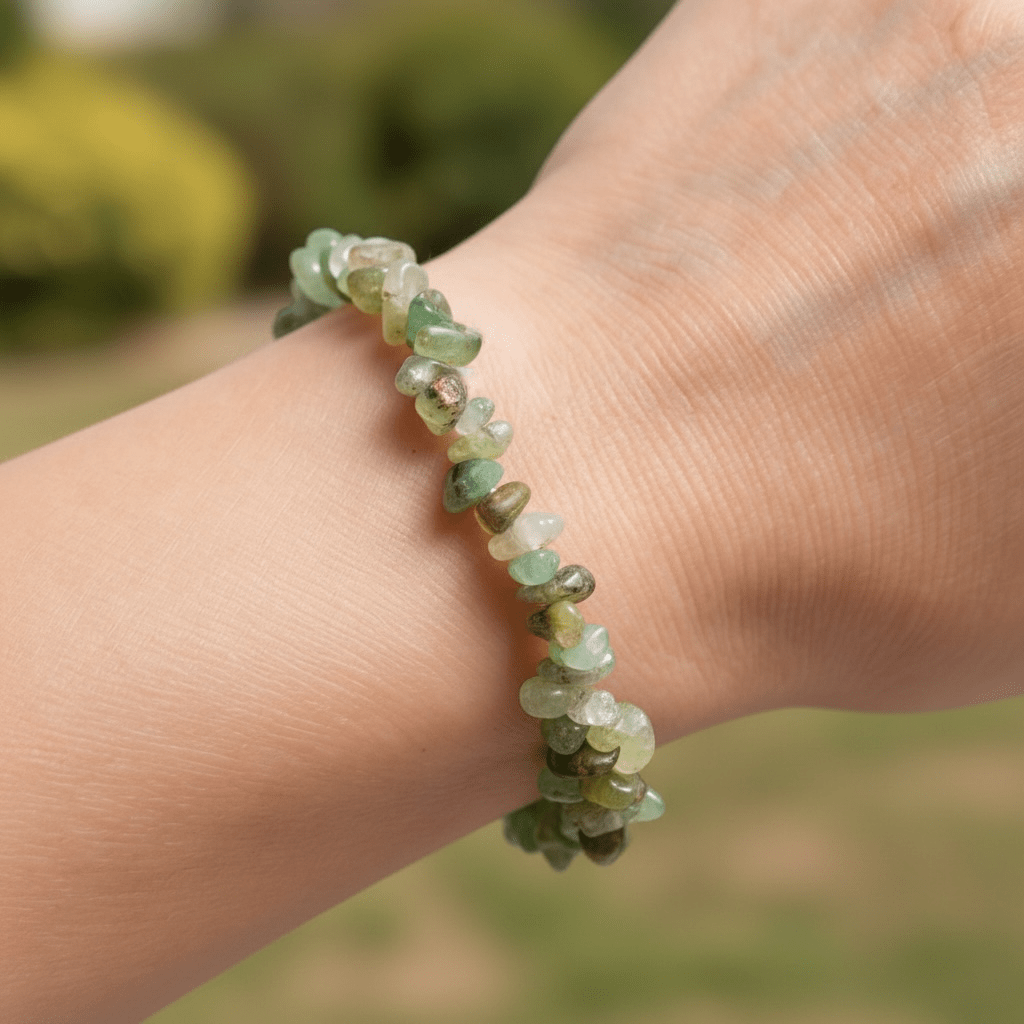 Bracelet Chrysoprase Australie A (perles baroques) - La Boite à Cailloux
