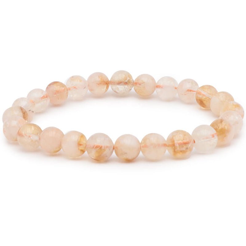 Bracelet citrine chauffée (améthyste chauffée) Brésil AA (boules 10mm) - La Boite à Cailloux