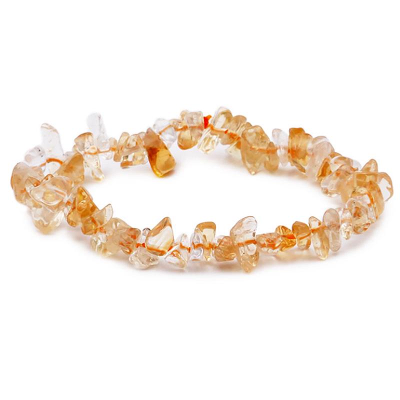 Bracelet citrine chauffée Brésil A (perles baroques) - La Boite à Cailloux