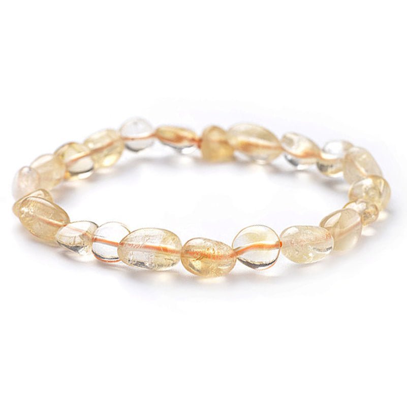 Bracelet citrine naturelle Madagascar A (grains 5 - 7mm) - La Boite à Cailloux