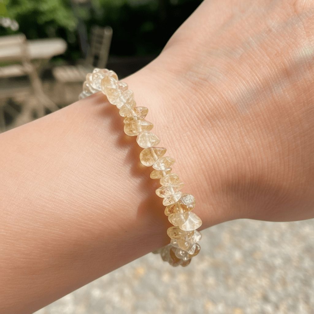 Bracelet citrine naturelle Madagascar AA (perles baroques) - La Boite à Cailloux