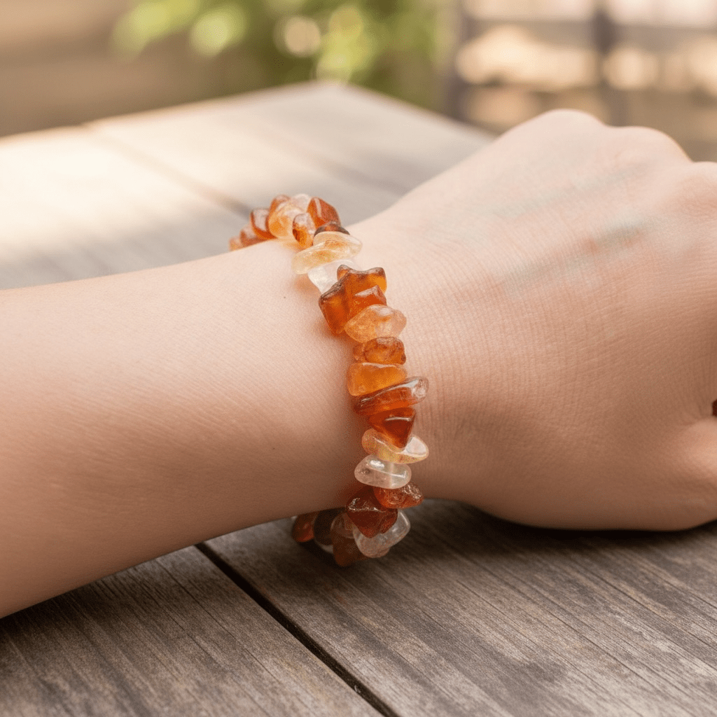 Bracelet cornaline Brésil A (perles baroques) - La Boite à Cailloux