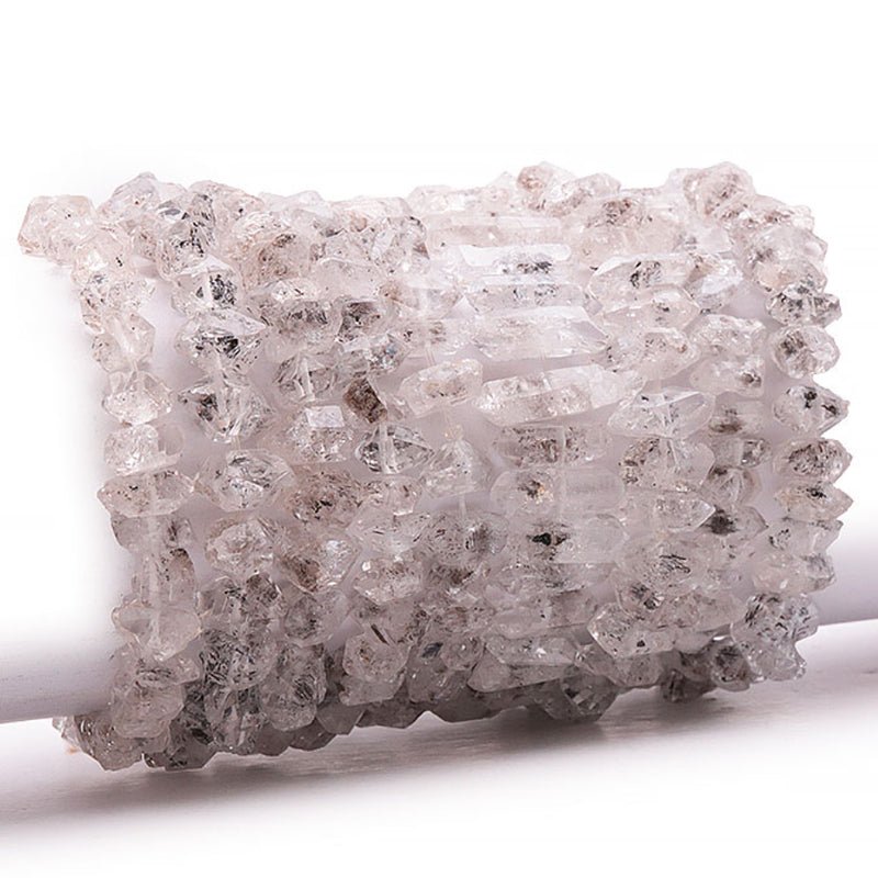 Bracelet cristal Herkimer Pakistan AA (perles baroques) - La Boite à Cailloux
