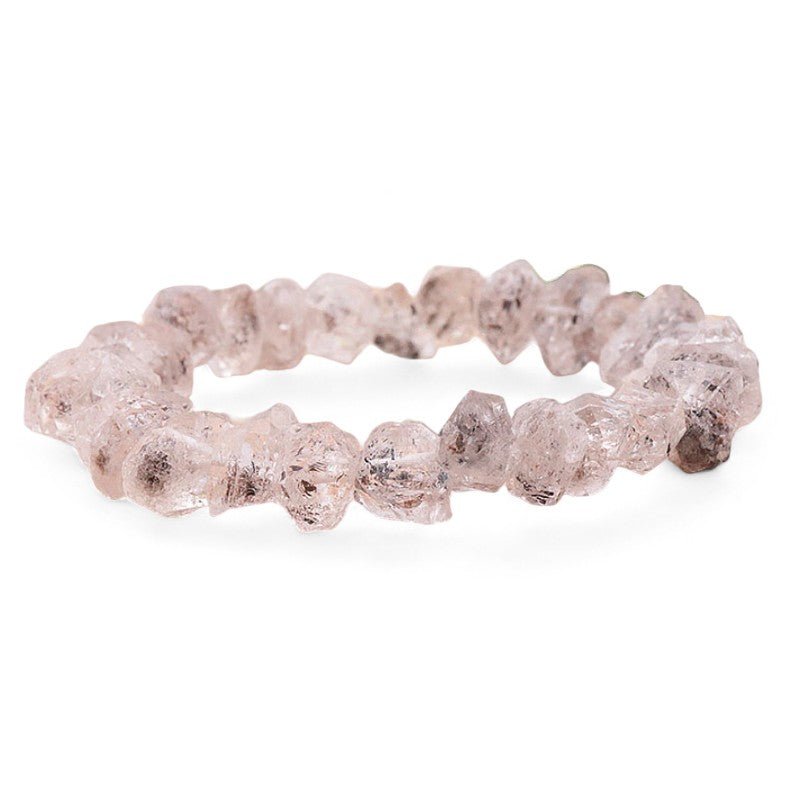 Bracelet cristal Herkimer Pakistan AA (perles baroques) - La Boite à Cailloux