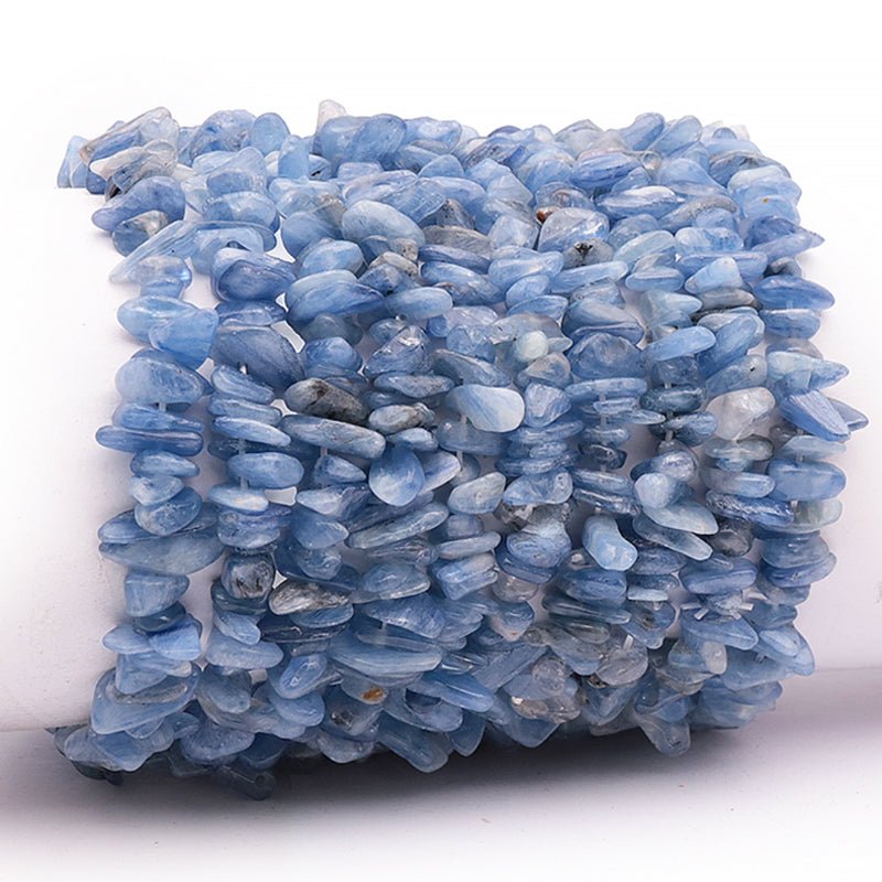 Bracelet cyanite bleue ou disthène Inde A (perles baroques) - La Boite à Cailloux