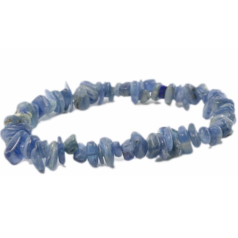 Bracelet cyanite bleue ou disthène Inde A (perles baroques) - La Boite à Cailloux