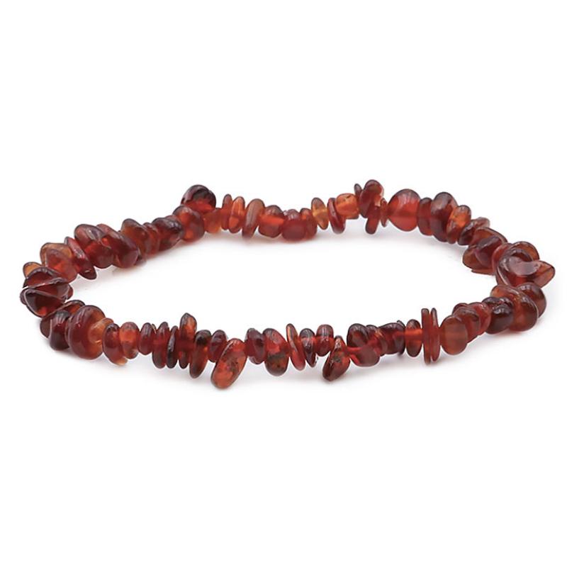Bracelet grenat brun hessonite Etats - Unis A (perles baroques) - La Boite à Cailloux