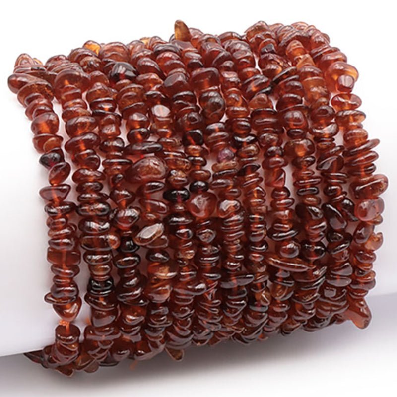 Bracelet grenat brun hessonite Etats - Unis A (perles baroques) - La Boite à Cailloux