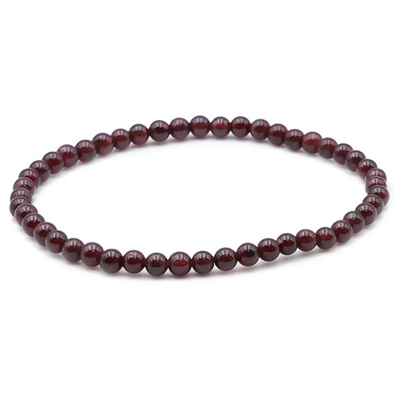 Bracelet grenat rouge almandin Pakistan A (boules 3 - 4mm) - La Boite à Cailloux