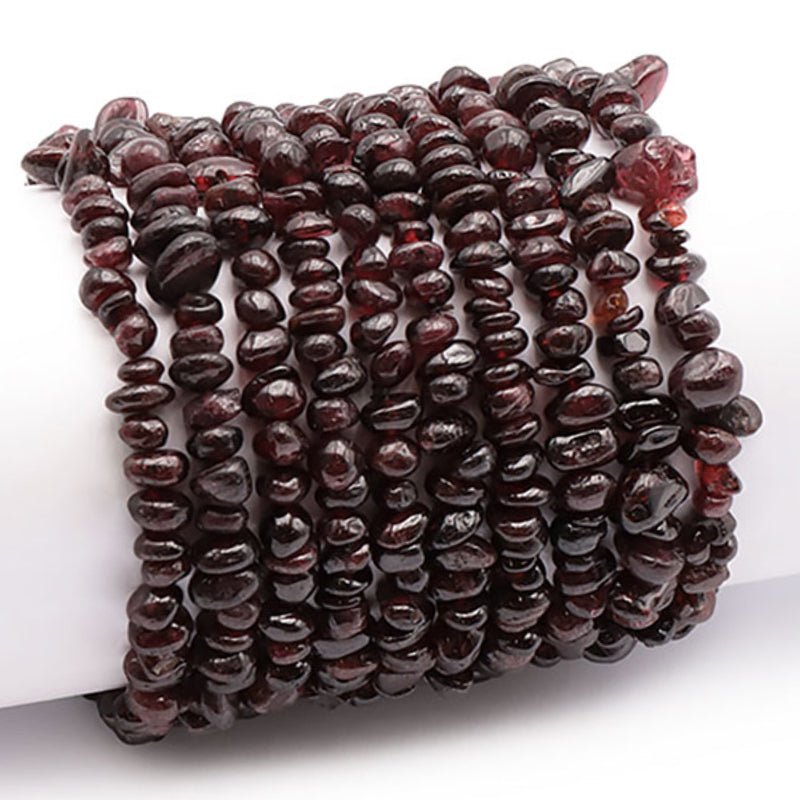 Bracelet grenat rouge almandin Pakistan A (perles baroques) - La Boite à Cailloux