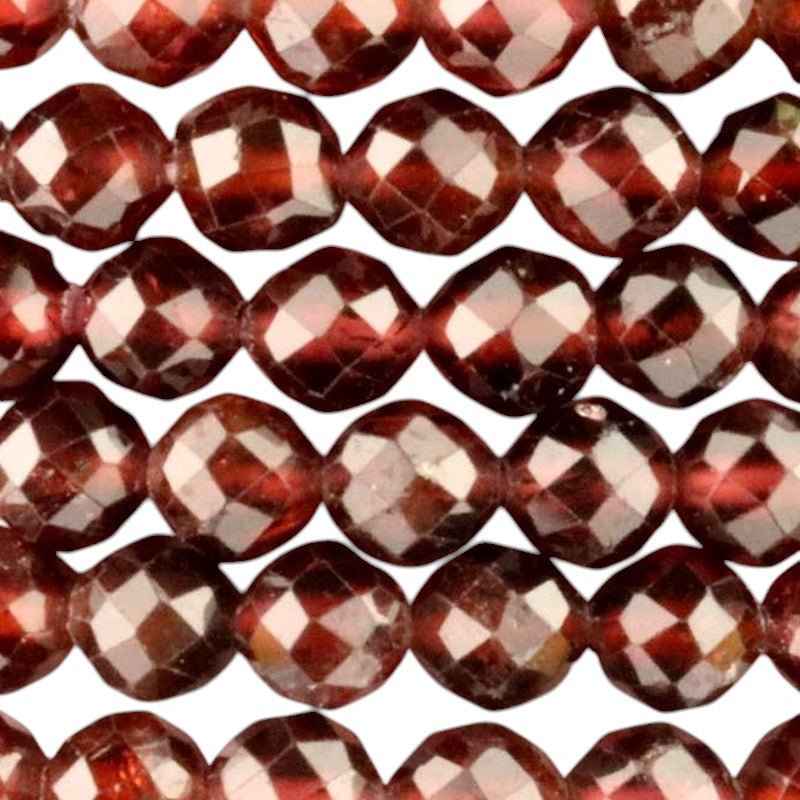 Bracelet grenat rouge almandin Pakistan A perles facettées 3 - 4mm - La Boite à Cailloux