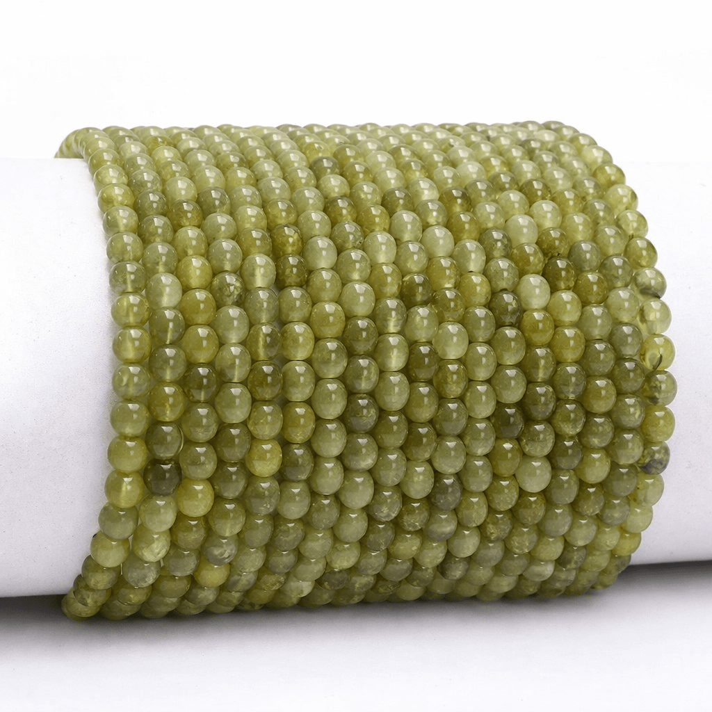 Bracelet grenat vert (grossulaire) Mali A+ (boules 3 - 4mm) - La Boite à Cailloux