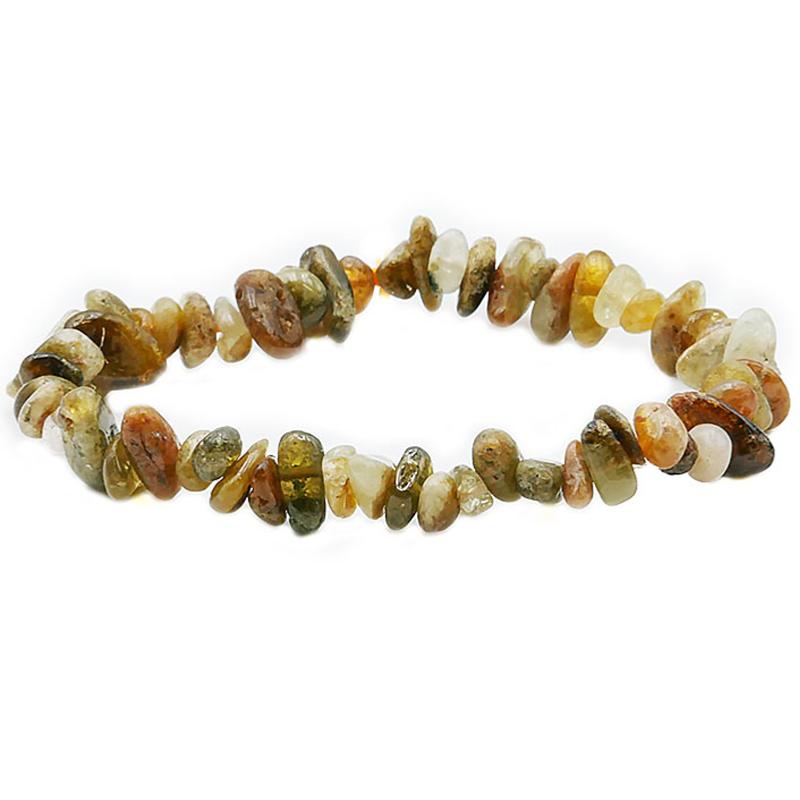 Bracelet grenat vert grossulaire Mali A (perles baroques) - La Boite à Cailloux