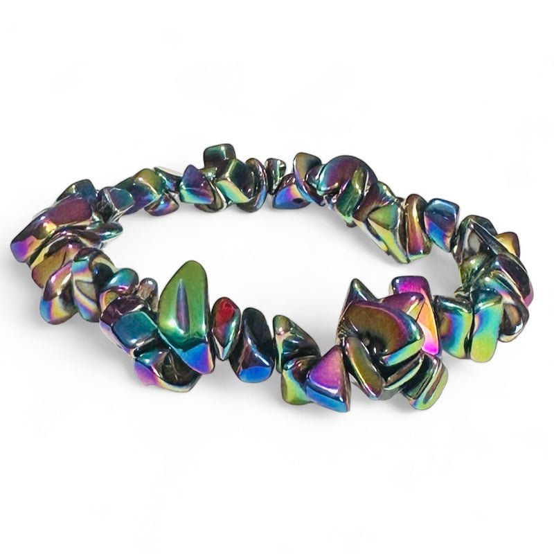 Bracelet Hématite arc en ciel Chine A (perles baroques) - La Boite à Cailloux