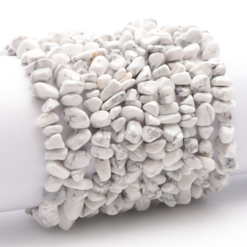 Bracelet howlite Zimbabwe A (perles baroques) - La Boite à Cailloux