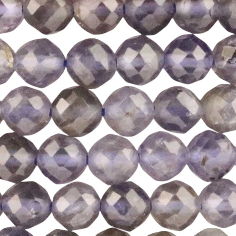 Bracelet iolite Inde A (perles facettées 3 - 4mm) - La Boite à Cailloux