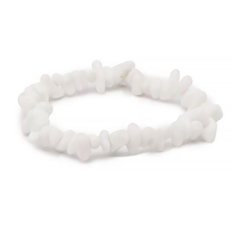 Bracelet jade blanc de Chine A (perles baroques) - La Boite à Cailloux