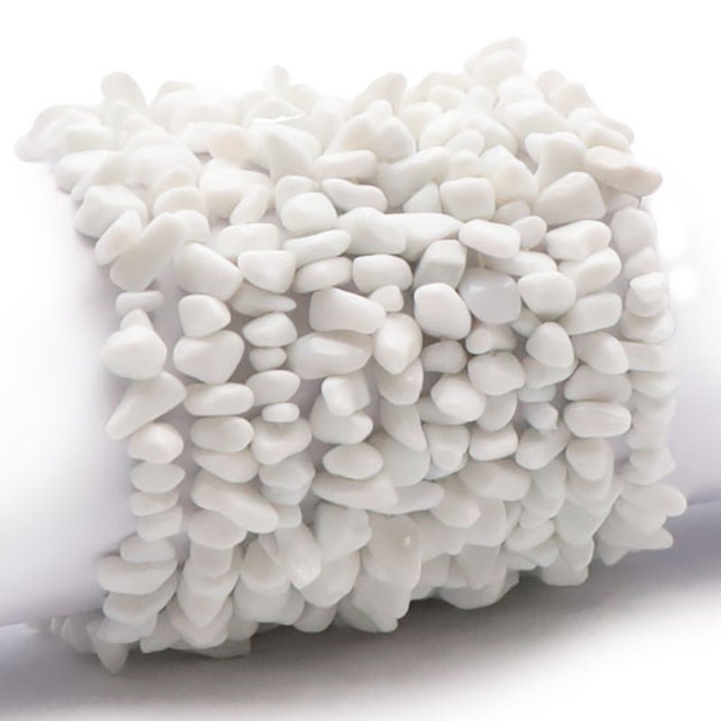 Bracelet jade blanc de Chine A (perles baroques) - La Boite à Cailloux