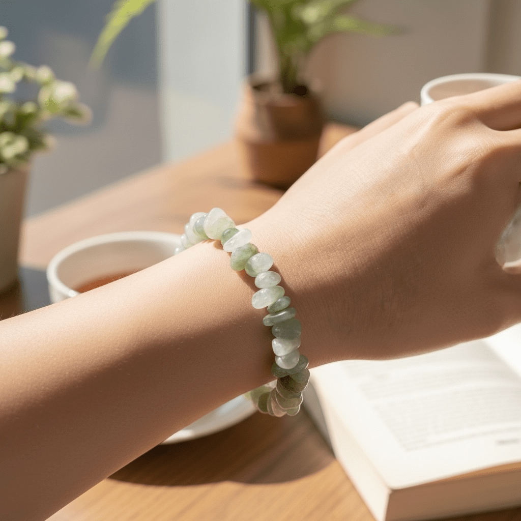 Bracelet jade de Birmanie A (perles baroques) - La Boite à Cailloux