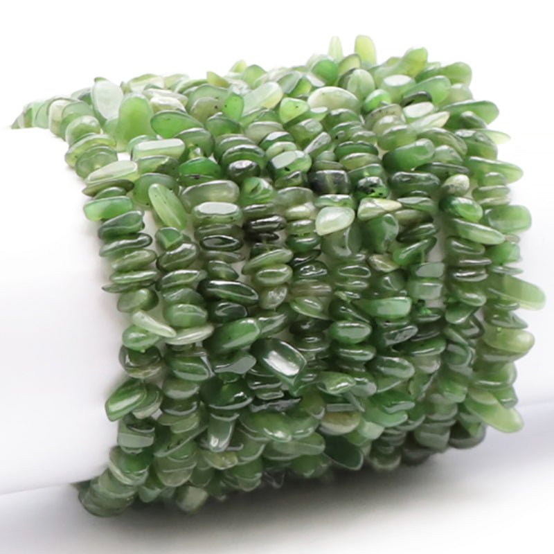 Bracelet jade néphrite Canada AA (perles baroques) - La Boite à Cailloux