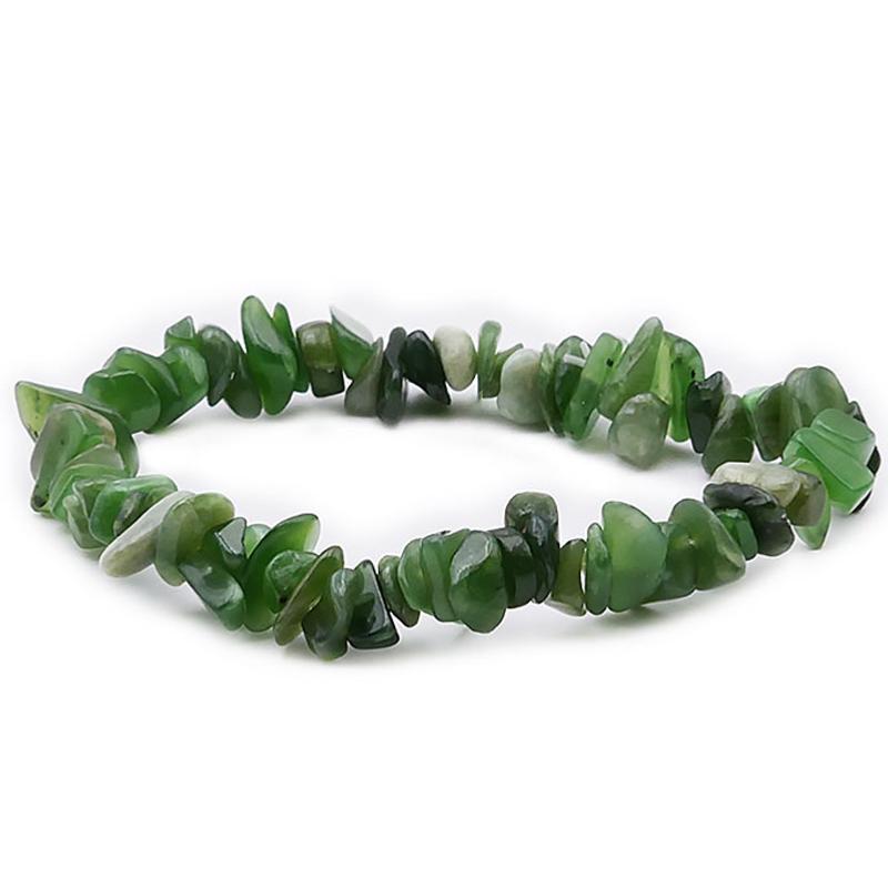 Bracelet jade néphrite Canada AA (perles baroques) - La Boite à Cailloux