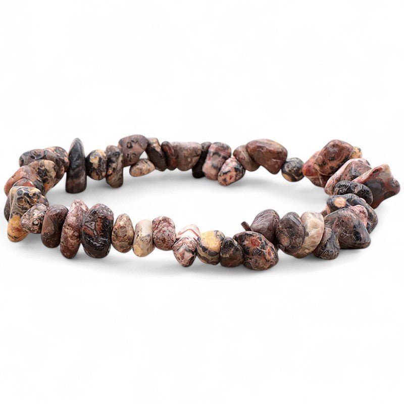 Bracelet jaspe léopard Brésil AB (perles baroques) - La Boite à Cailloux