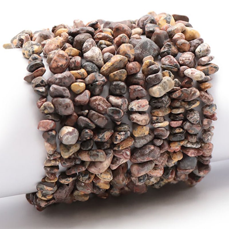 Bracelet jaspe léopard Brésil AB (perles baroques) - La Boite à Cailloux
