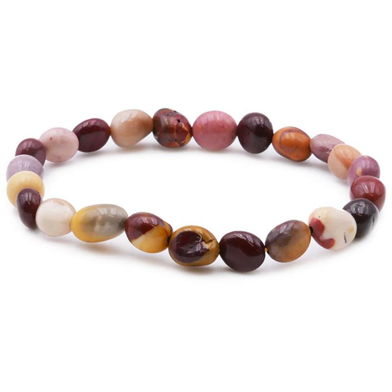 Bracelet jaspe mokaite Australie A (grains 5 - 7mm) - La Boite à Cailloux