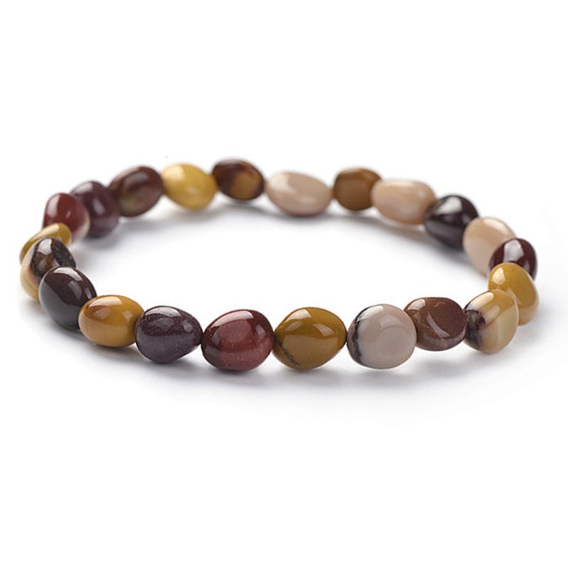Bracelet jaspe mokaite Australie A (grains 5 - 7mm) - La Boite à Cailloux