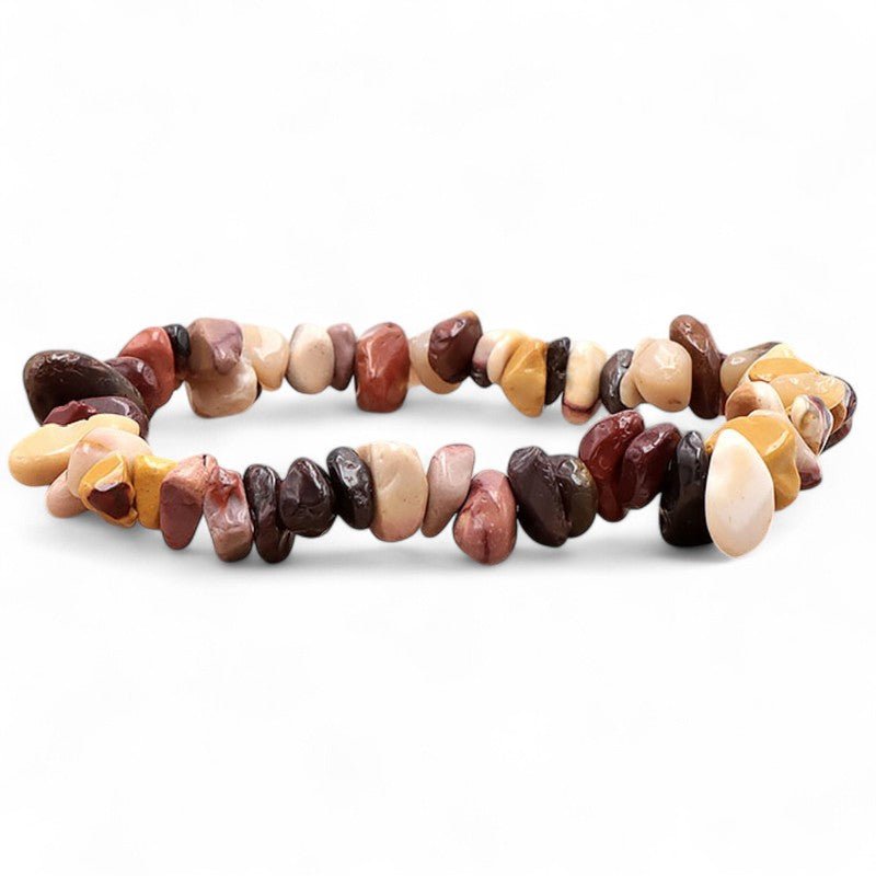 Bracelet jaspe mokaite Australie A (perles baroques) - La Boite à Cailloux