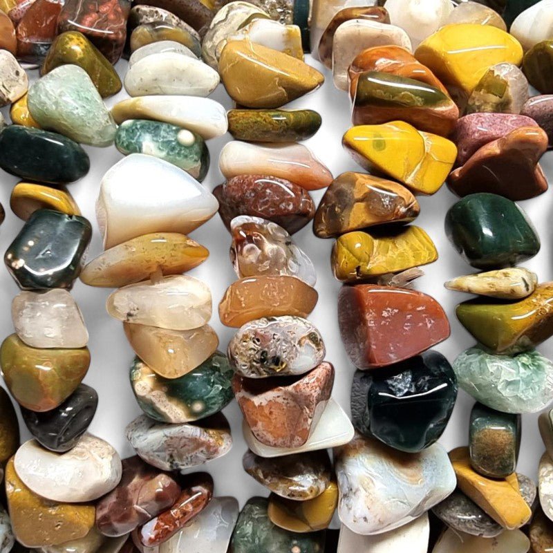 Bracelet jaspe océan Etats - Unis A (perles baroques) - La Boite à Cailloux