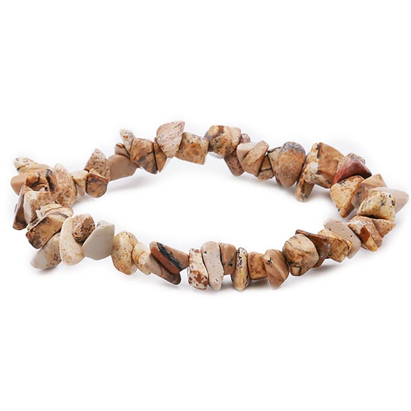 Bracelet jaspe paysage Namibie A (perles baroques) - La Boite à Cailloux