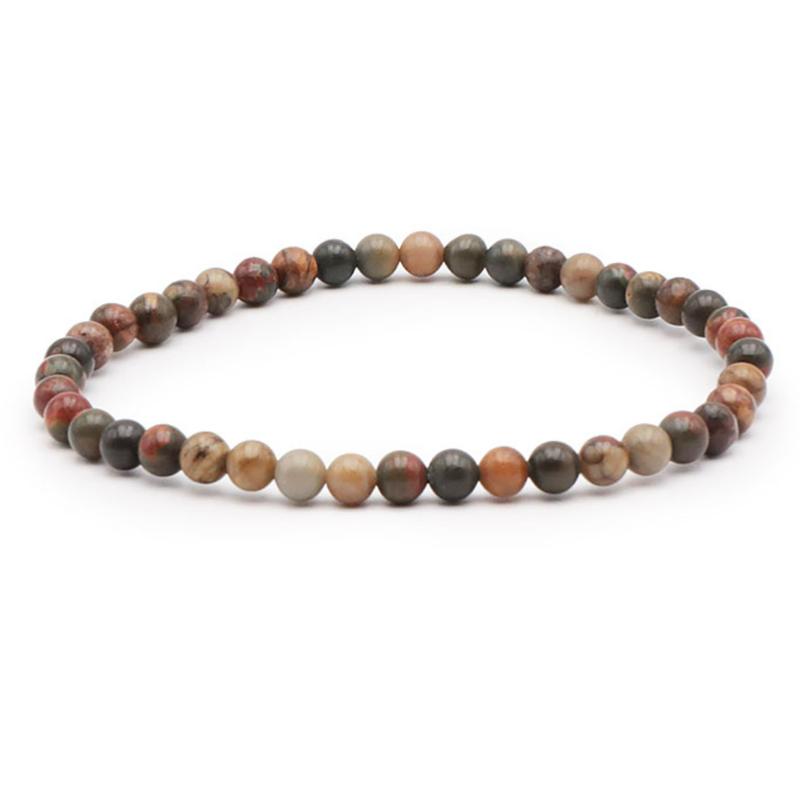 Bracelet jaspe polychrome Madagascar AA (boules 3 - 4mm) - La Boite à Cailloux