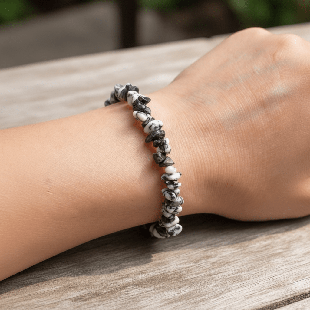 Bracelet jaspe zèbre Brésil A (perles baroques) - La Boite à Cailloux