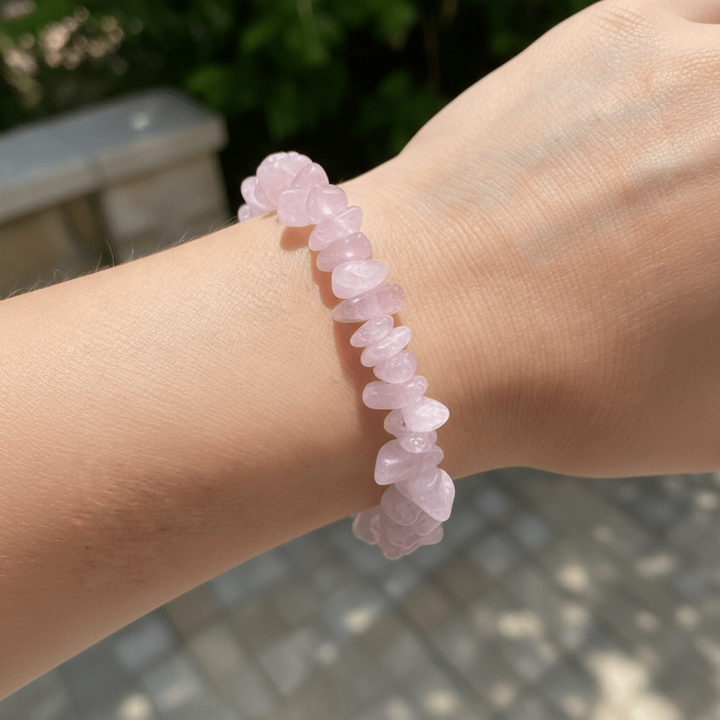 Bracelet kunzite Brésil AA (perles baroques) - La Boite à Cailloux