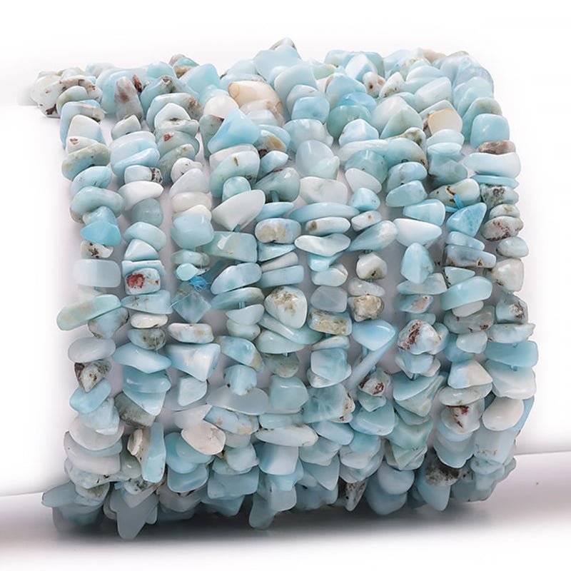 Bracelet larimar République Dominicaine AA (perles baroques) - La Boite à Cailloux