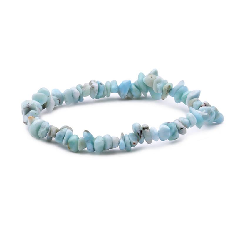 Bracelet larimar République Dominicaine AA (perles baroques) - La Boite à Cailloux