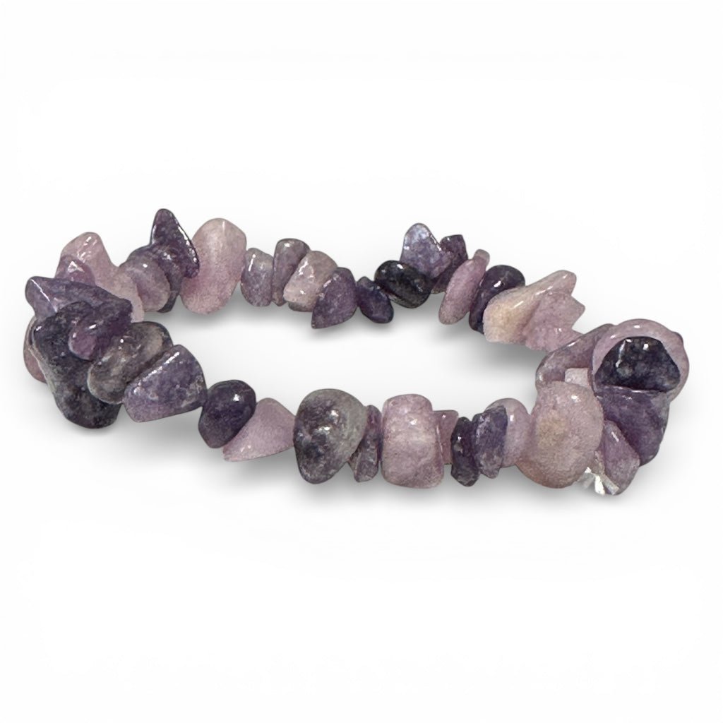 Bracelet lépidolite Madagascar A (perles baroques) - La Boite à Cailloux