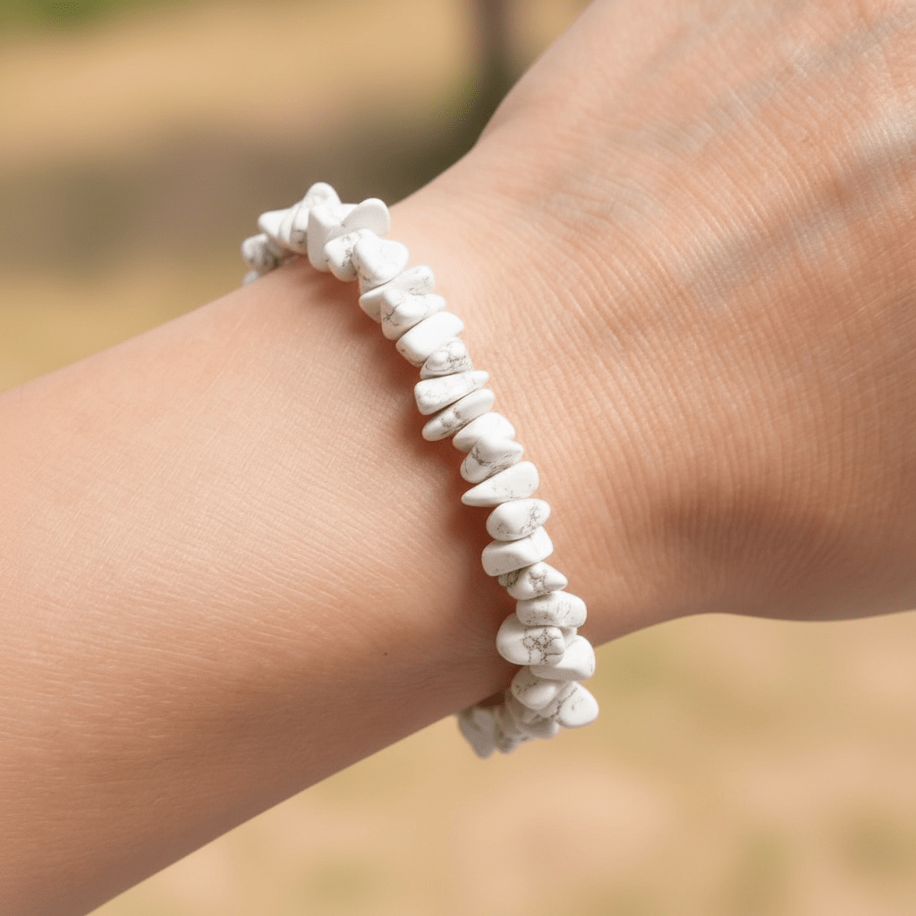 Bracelet magnésite Afrique du Sud A (perles baroques) - La Boite à Cailloux
