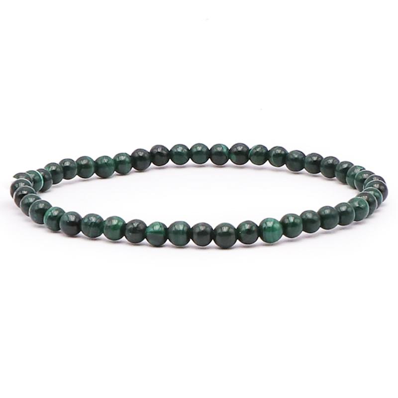 Bracelet malachite Congo AA (boules 3 - 4mm) - La Boite à Cailloux