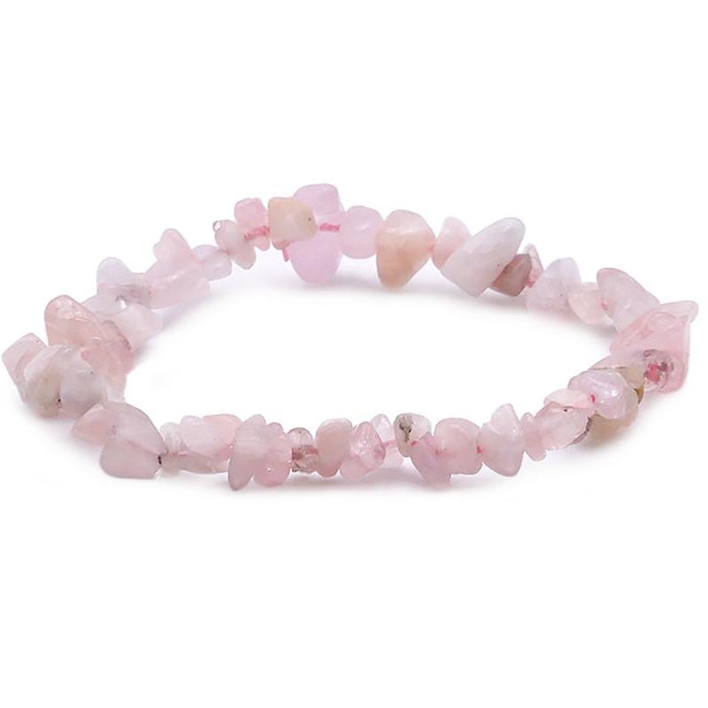 Bracelet morganite (béryl rose) Brésil A+ (perles baroques) - La Boite à Cailloux