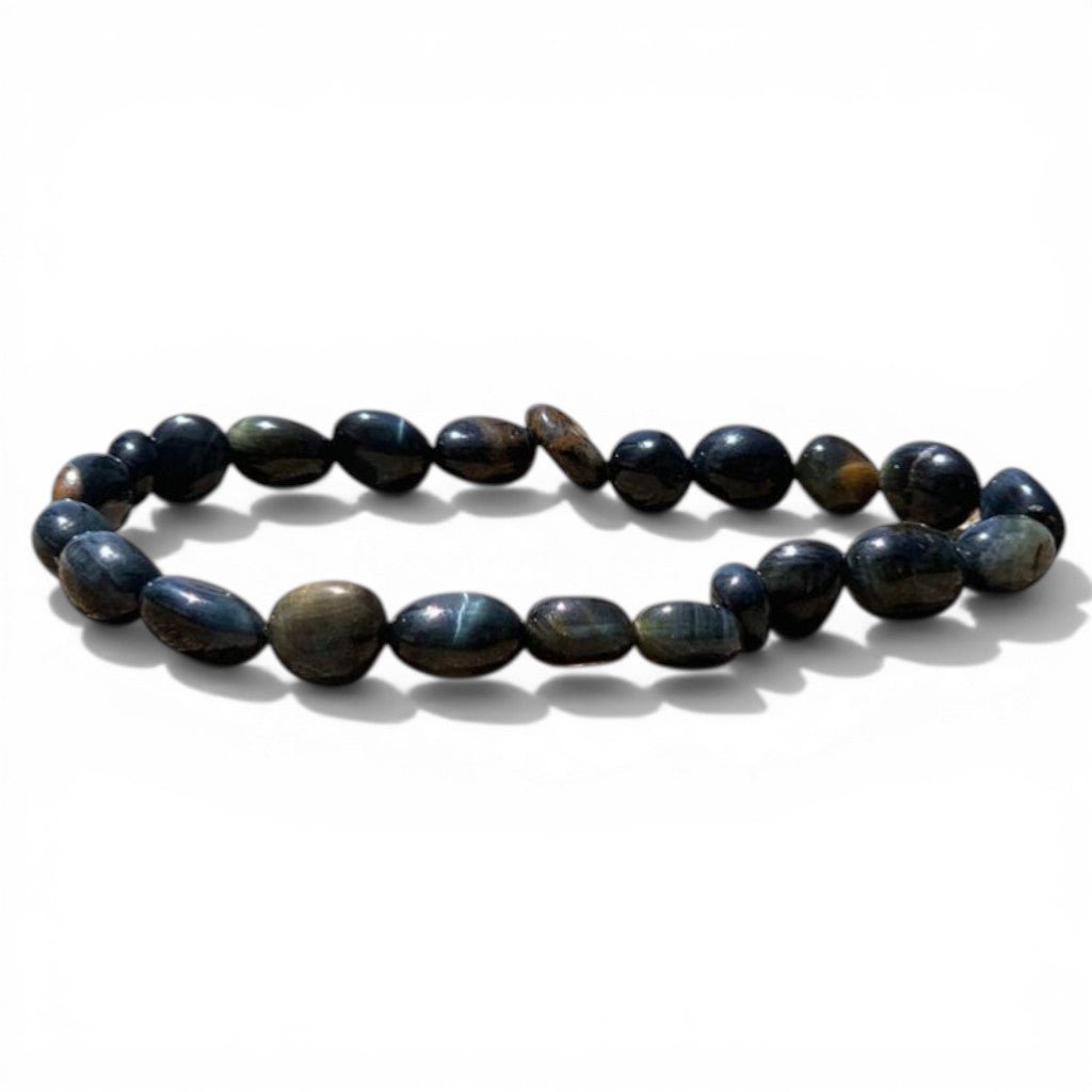Bracelet oeil de faucon Afrique du Sud A (grains 5 - 7mm) - La Boite à Cailloux