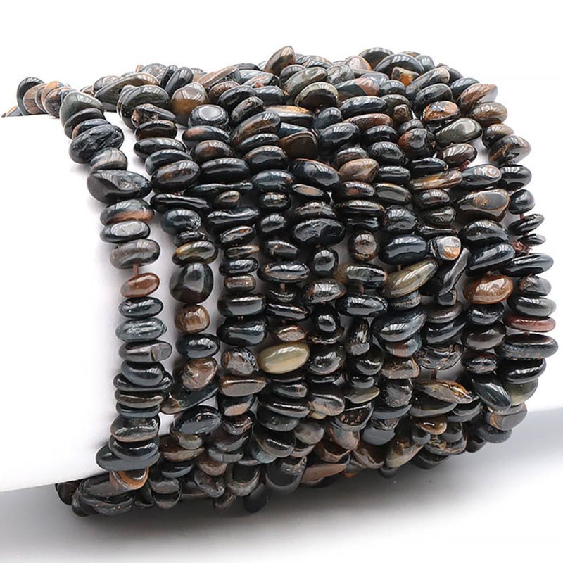 Bracelet oeil de faucon Afrique du Sud A (perles baroques) - La Boite à Cailloux