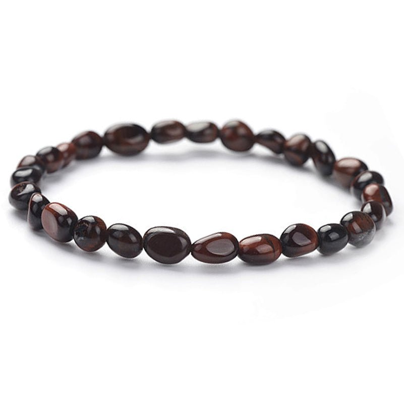 Bracelet oeil de taureau Afrique du Sud A (grains 5 - 7mm) - La Boite à Cailloux