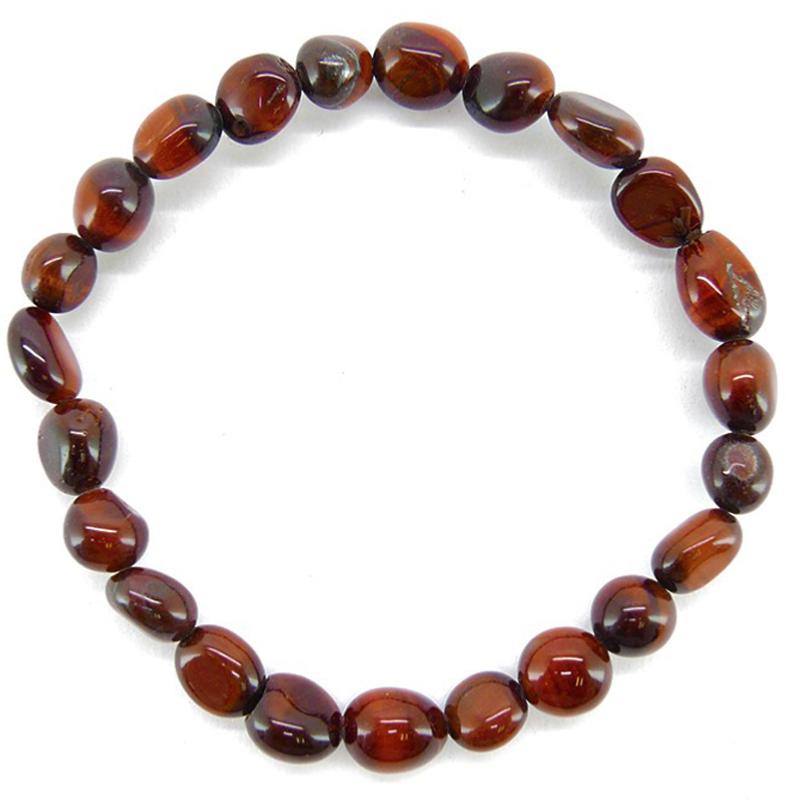Bracelet oeil de taureau Afrique du Sud A (grains 5 - 7mm) - La Boite à Cailloux